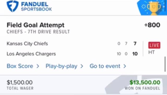 Verified winning bet slip