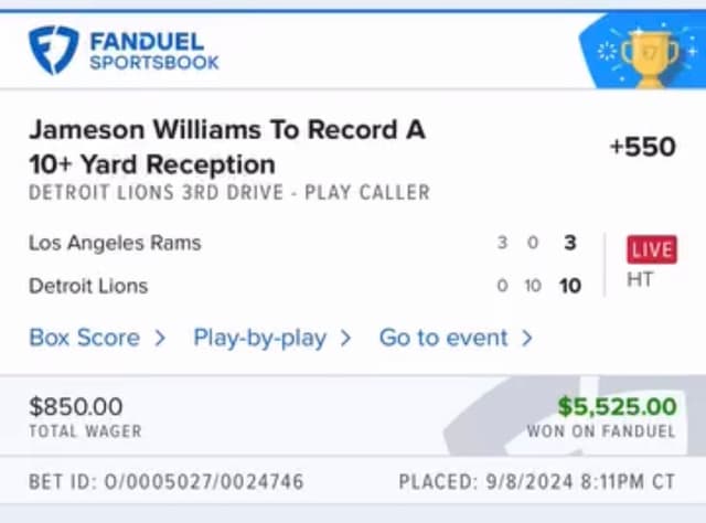Verified winning bet slip