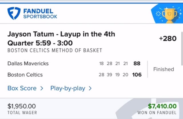 Verified winning bet slip