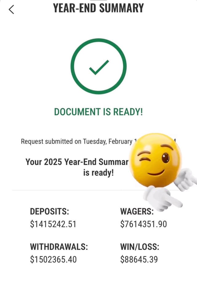 Caesars year-end betting summary